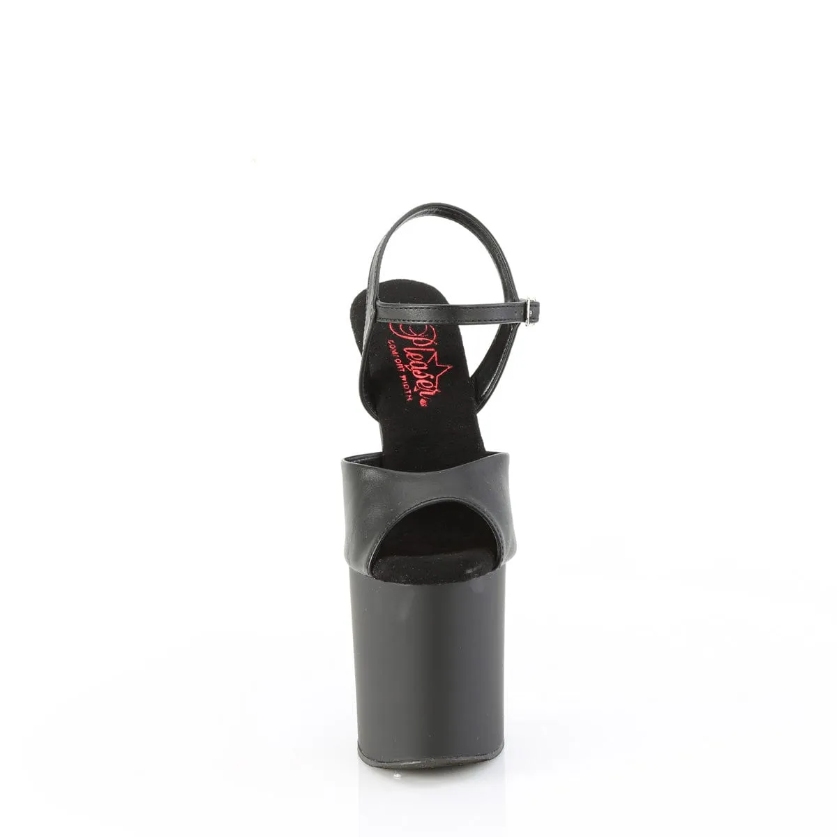 NAUGHTY-809 Black Faux Leather/Black Matte