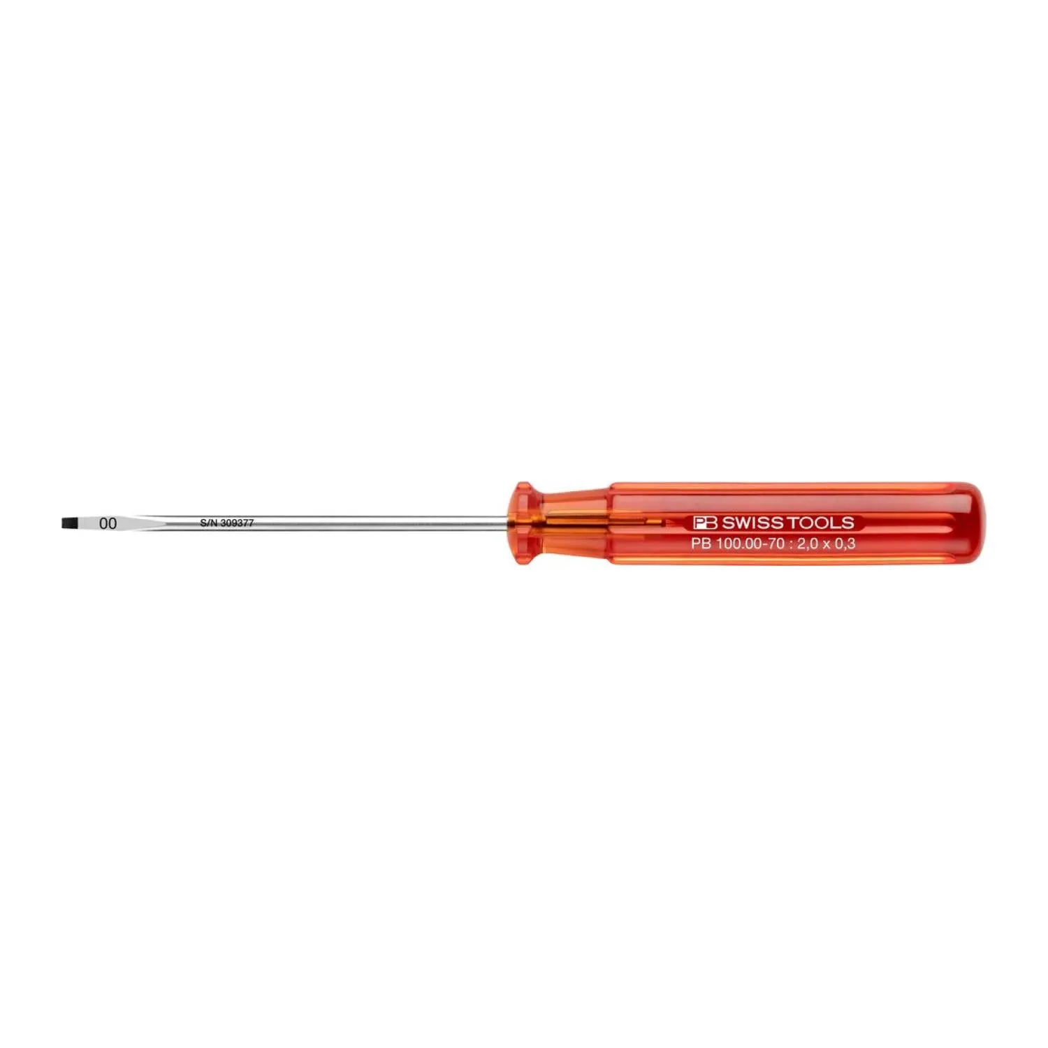 PB Swiss PB 100.00-70 Slotted Classic Screwdrivers, 0.3mm x 70mm
