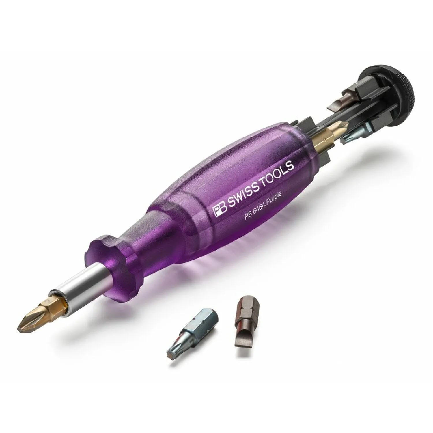 PB Swiss PB 6464.Purple Bit Holding Screwdriver with Magazine, Slotted, Phillips, TORX, 9 Pcs