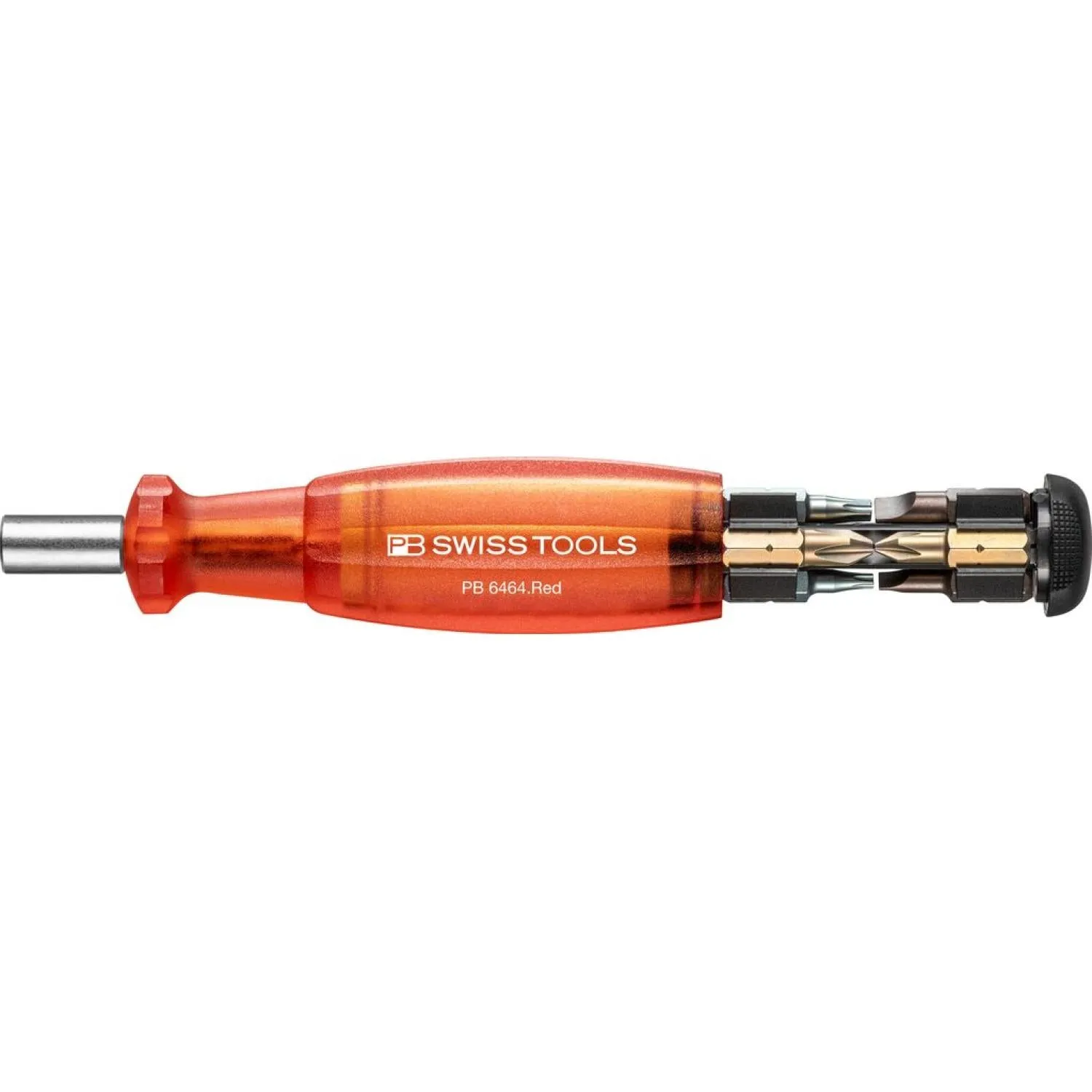 PB Swiss PB 6464.Red Bit Holding Screwdriver with Magazine, Slotted, Phillips, TORX, 9 Pcs