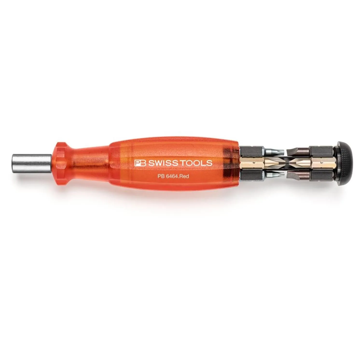 PB Swiss PB 6464.Red Bit Holding Screwdriver with Magazine, Slotted, Phillips, TORX, 9 Pcs