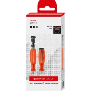 PB Swiss PB 6464.Red CBB Bit Holding Screwdriver with Magazine, Slotted, Phillips, TORX, 9 Pcs