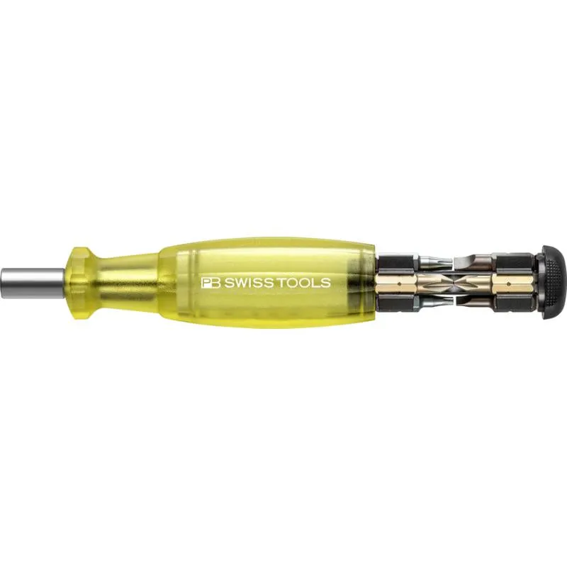 PB Swiss PB 6464.Yellow Bit Holding Screwdriver with Magazine, Slotted, Phillips, TORX, 9 Pcs