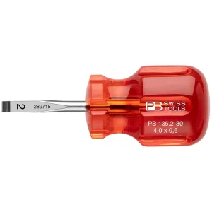 PB Swiss Tools PB 135.2-30 Slotted Classic Stubby Screwdrivers 4mm x 30mm