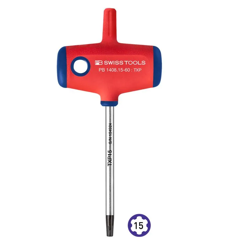 PB Swiss Tools PB 1408.15-60 Cross-Handle Screwdrivers, TORX Plus TXP15