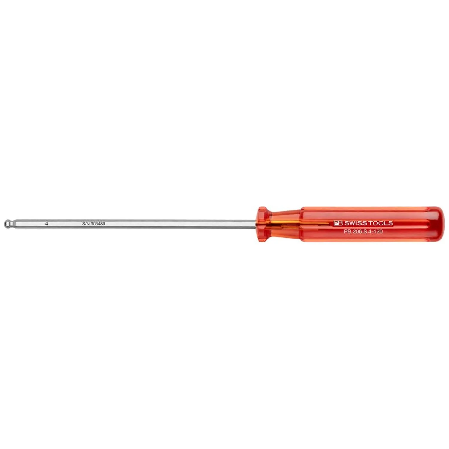 PB Swiss Tools PB 206.S 4-120 Hex Classic screwdrivers with ball point, 4mm x 120mm