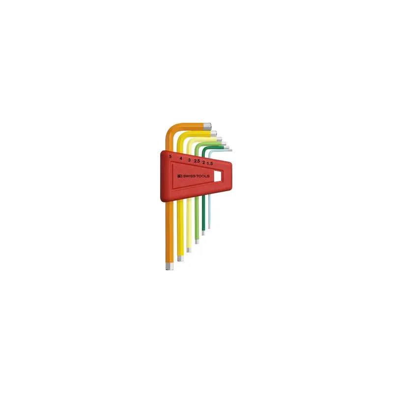 PB Swiss Tools PB 210.H-6 RB Hex Key Set Metric Rainbow 1.5-6mm 7-Piece