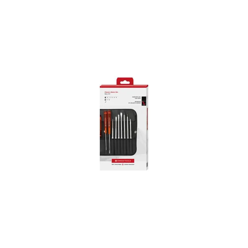 PB Swiss Tools PB 215.CBB Classic screwdriver set with interchangeable blades Slotted, Phillips - 10 Piece
