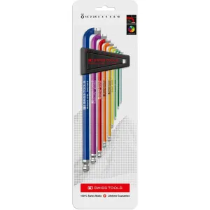 PB Swiss Tools PB 2222.LH-10 RB CN RainBow 90100 key L-Wrenches, Set, Hex 1.5-10 mm