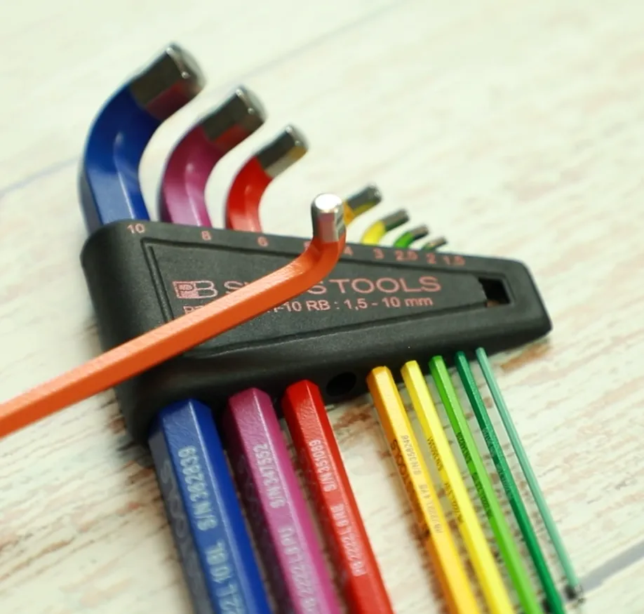 PB Swiss Tools PB 2222.LH-10 RB CN RainBow 90100 key L-Wrenches, Set, Hex 1.5-10 mm