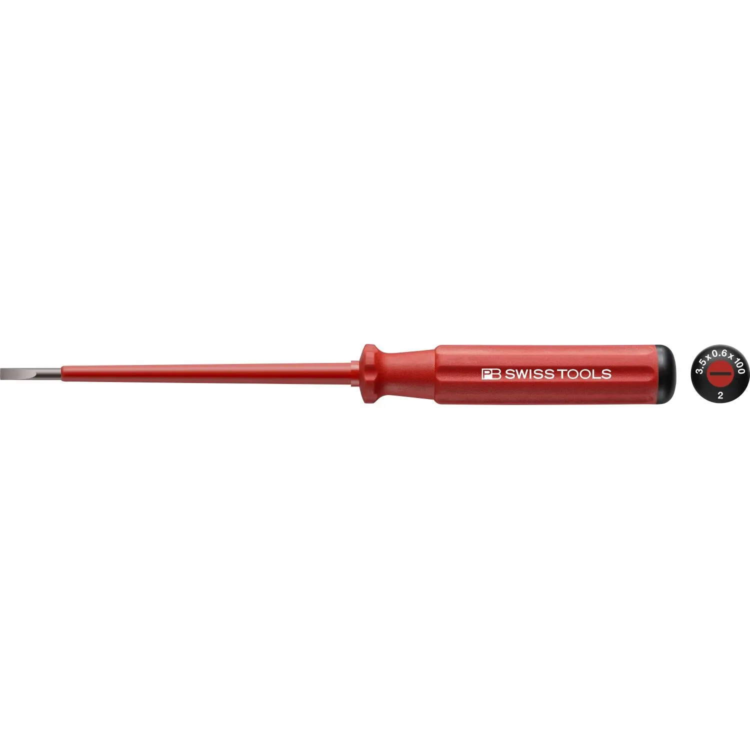 PB Swiss Tools PB 5100.2-100/3,5 Classic VDE Screwdriver, Slotted, Size 2