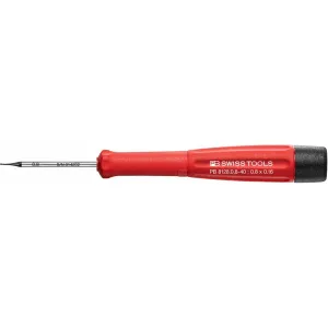 PB Swiss Tools PB 8128.0,8-40 Electronics Screwdriver for Slotted Screws, Precision, 0.8mm x 40mm