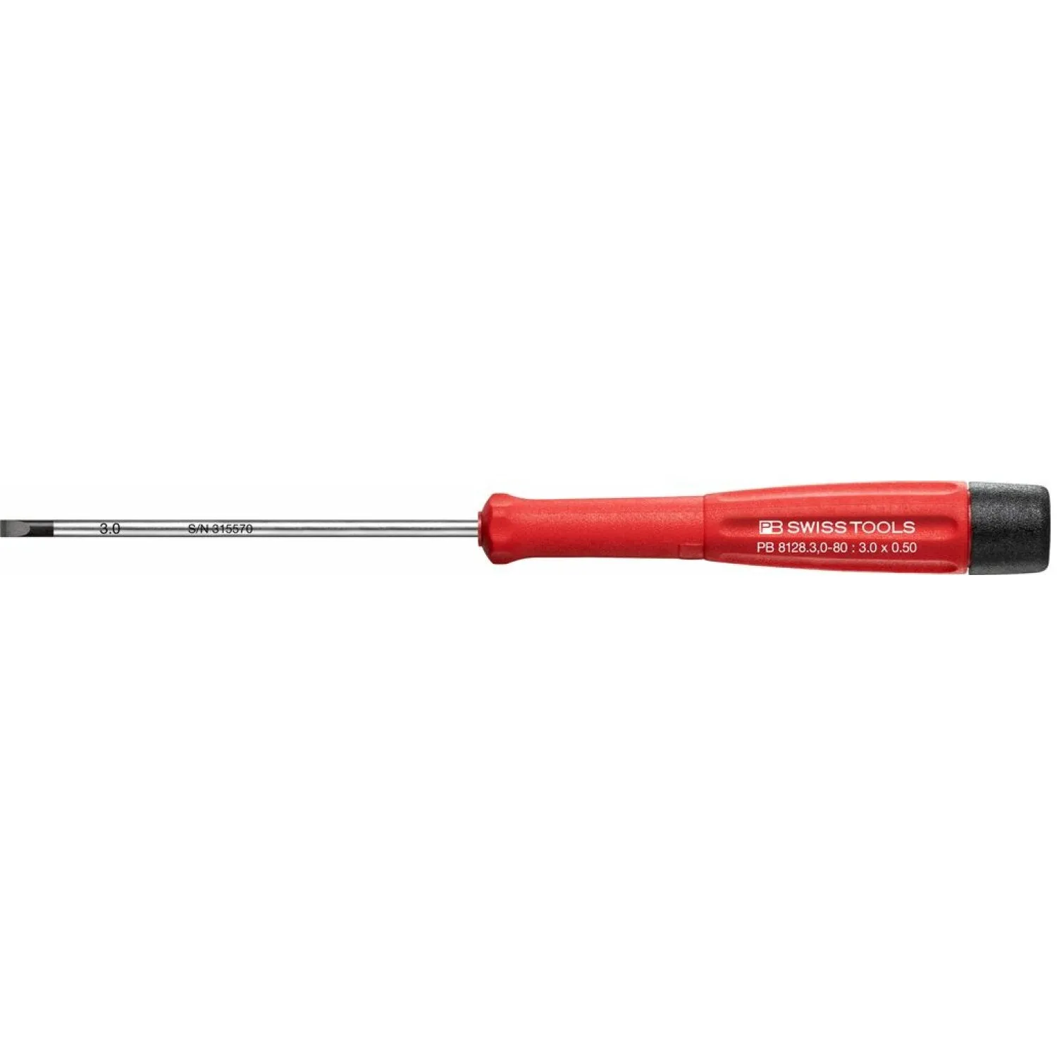 PB Swiss Tools PB 8128.3,0-80 Electronics Screwdrivers, Slotted, 3.0mm x 80mm