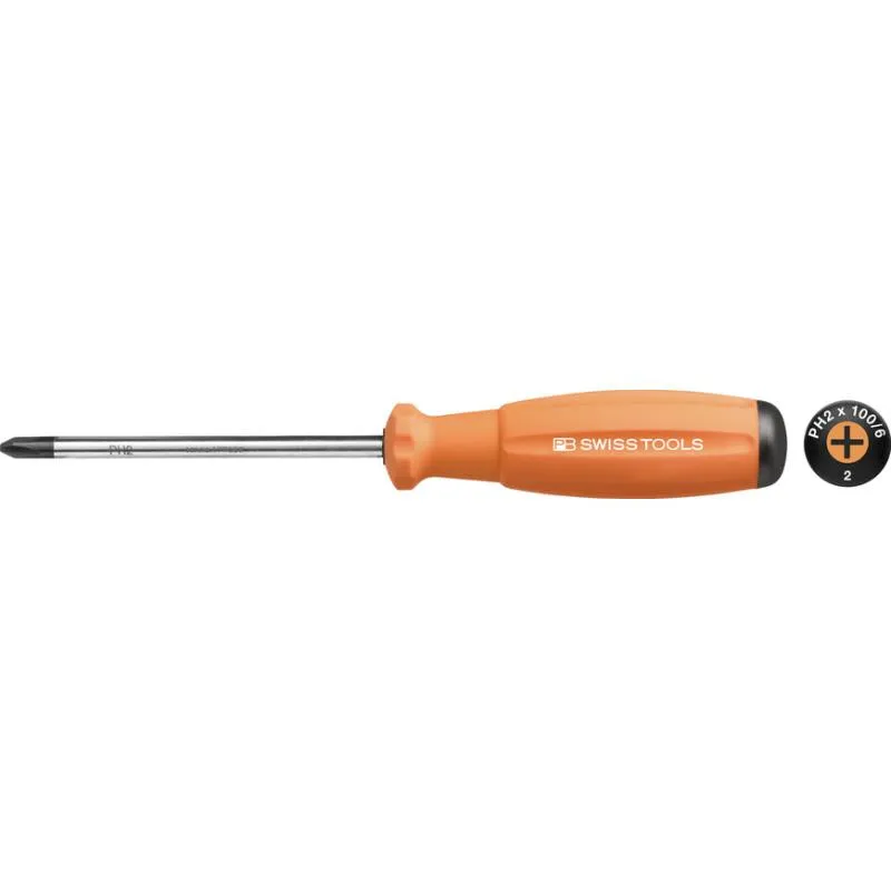 PB Swiss Tools PB 8190.2-100/6 OR Phillips SwissGrip Screwdrivers, PH2 x 100mm