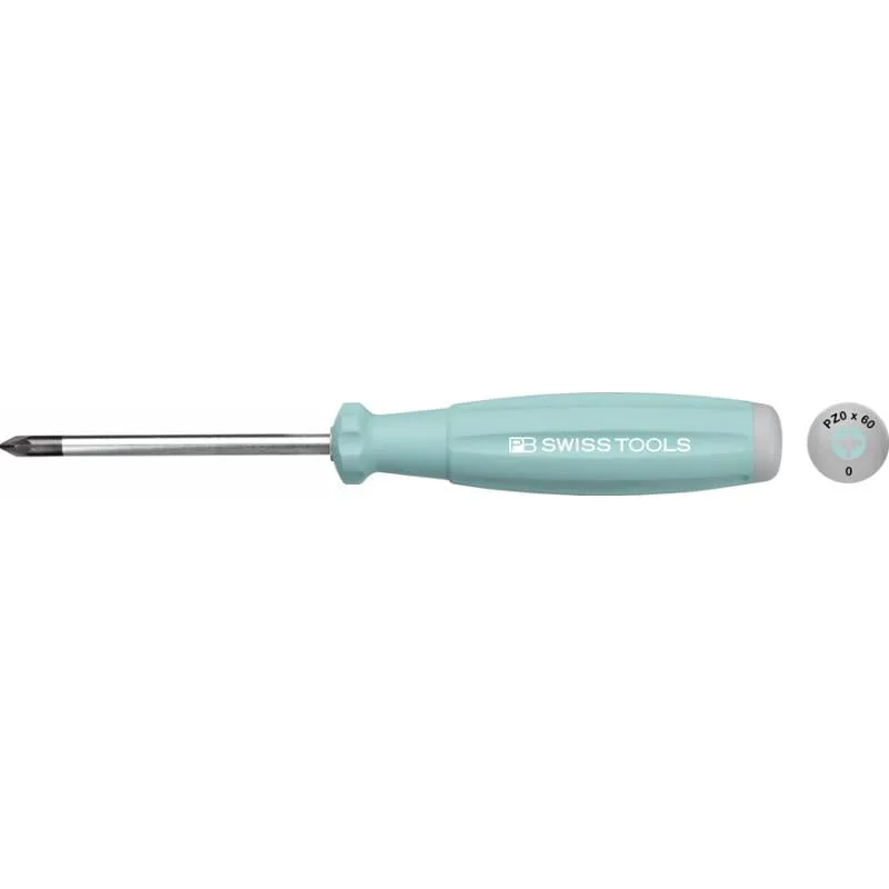 PB Swiss Tools PB 8192.0-60 LG Pozidriv SwissGrip Screwdrivers, PZ0 x 60mm
