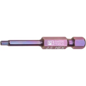 PB Swiss Tools PB E6.210/2,5 PrecisionBit for Hex Screws, Hex, 2.5mm x 50mm