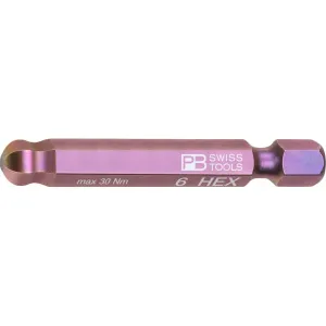 PB Swiss Tools PB E6.212/6 Precisionbit, Shape E 6.3 (1/4), With Ball End