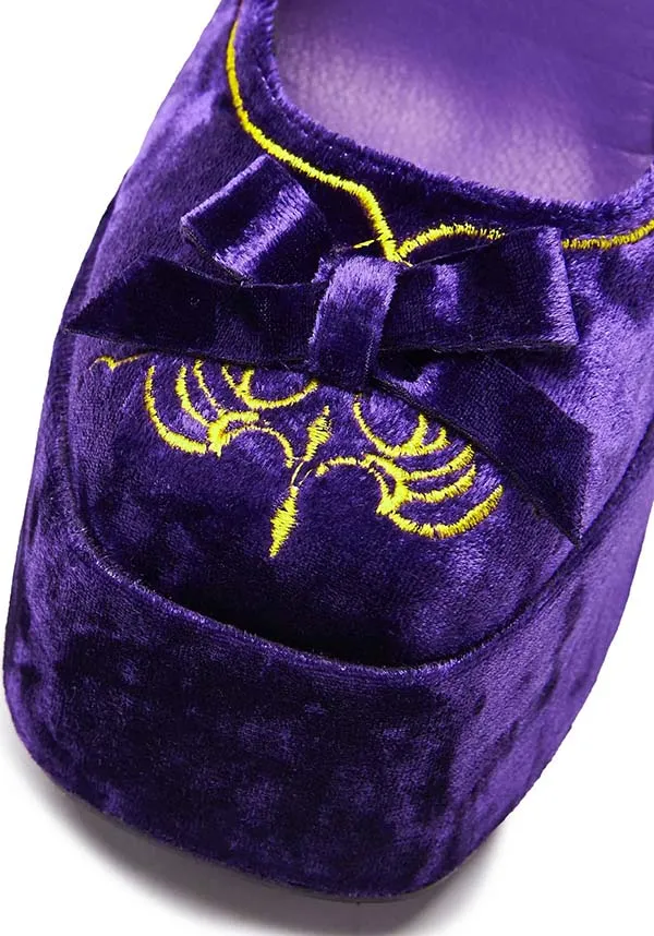 Royal Manor Velvet [Purple] | PLATFORM HEELS