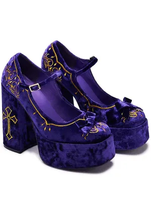 Royal Manor Velvet [Purple] | PLATFORM HEELS