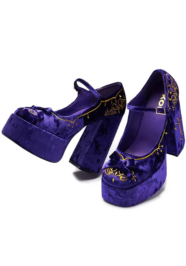 Royal Manor Velvet [Purple] | PLATFORM HEELS