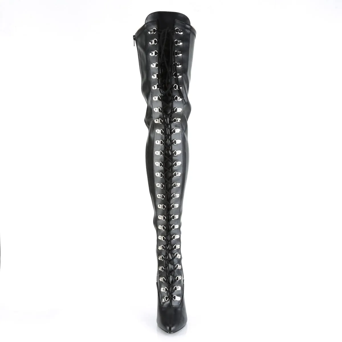 SEDUCE-3024 Black Stretch Faux Leather