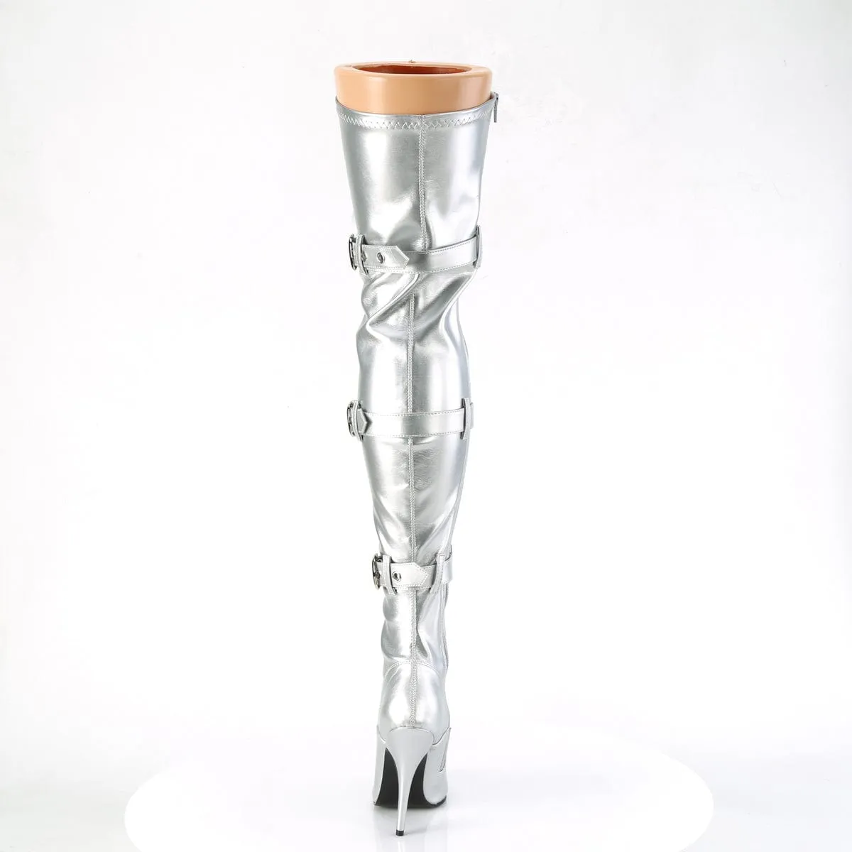 SEDUCE-3028 Silver Stretch Metallic Pu