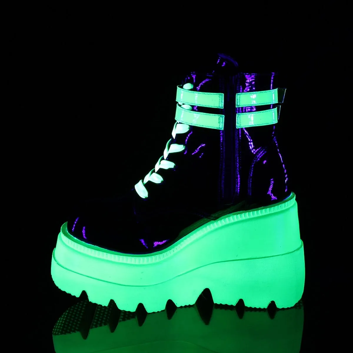 SHAKER-52 Black Patent -UV Neon Green