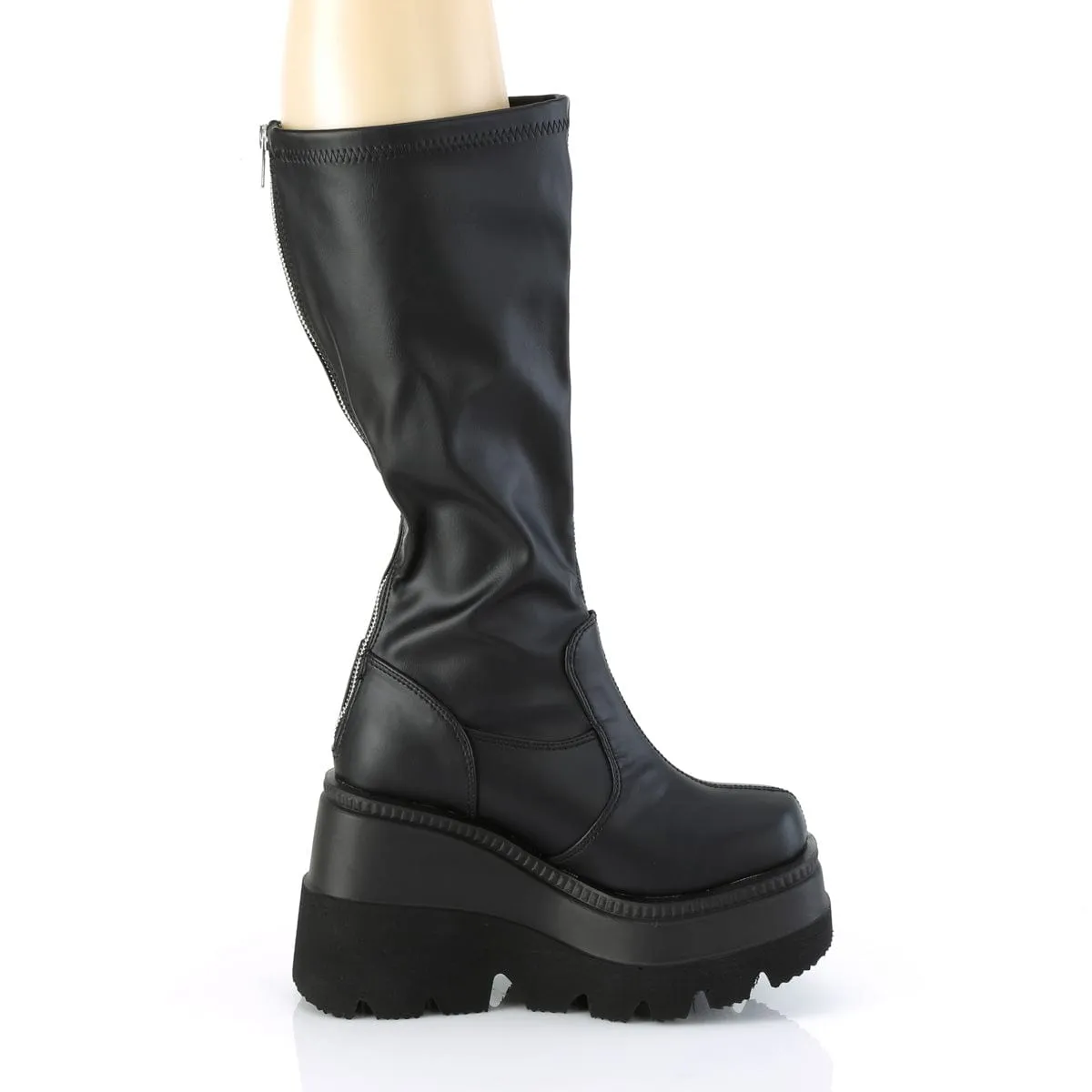 SHAKER-65WC Black Stretch Vegan Leather