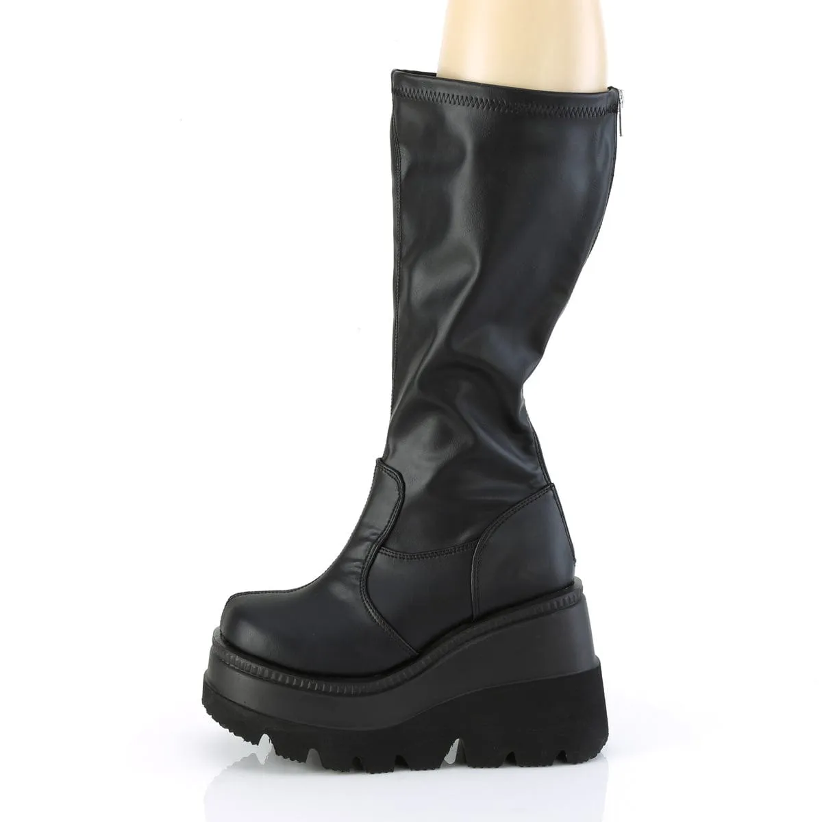 SHAKER-65WC Black Stretch Vegan Leather