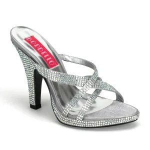 SIREN-02R Iridescent Rhinestone Platform Slide