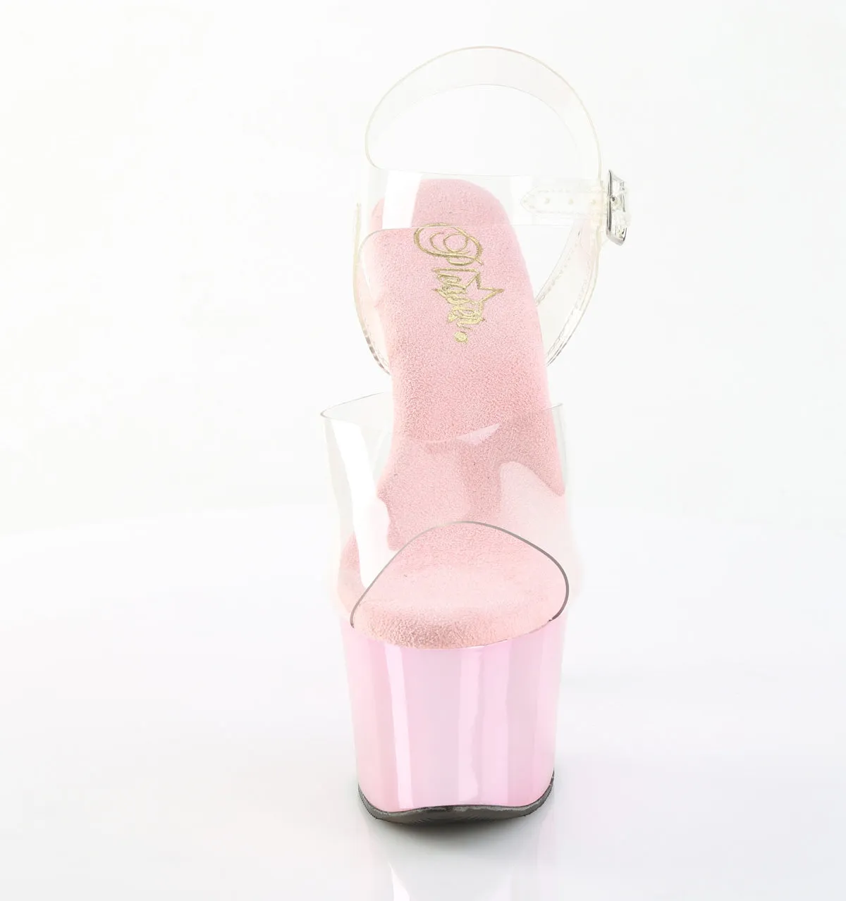 SKY-308CHRS Clear/Baby Pink Chrome-AB RS Platform Shoes