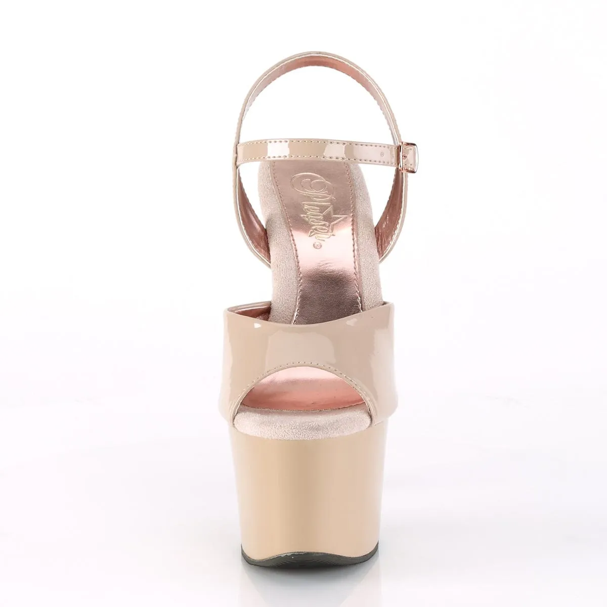 SKY-309TT Nude Patent/Nude-Rose Gold Chrome