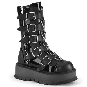 SLACKER-160 Black Patent -Vegan Leather