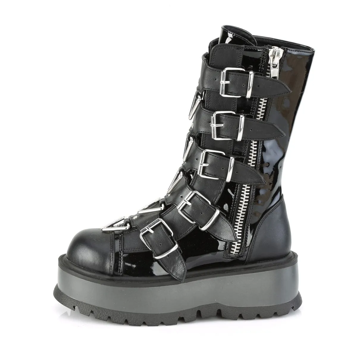 SLACKER-160 Black Patent -Vegan Leather