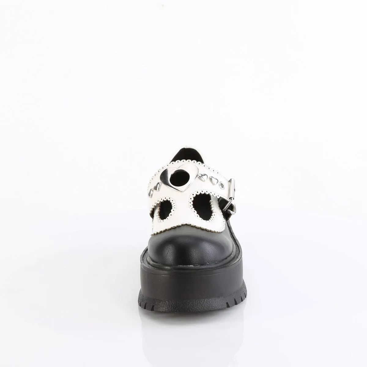 SLACKER-23 Black-White Vegan Leather