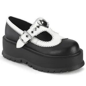 SLACKER-23 Black-White Vegan Leather