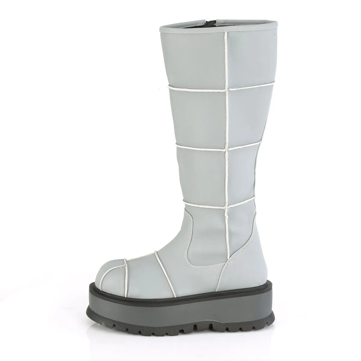 SLACKER-230 Grey Reflective Vegan Leather