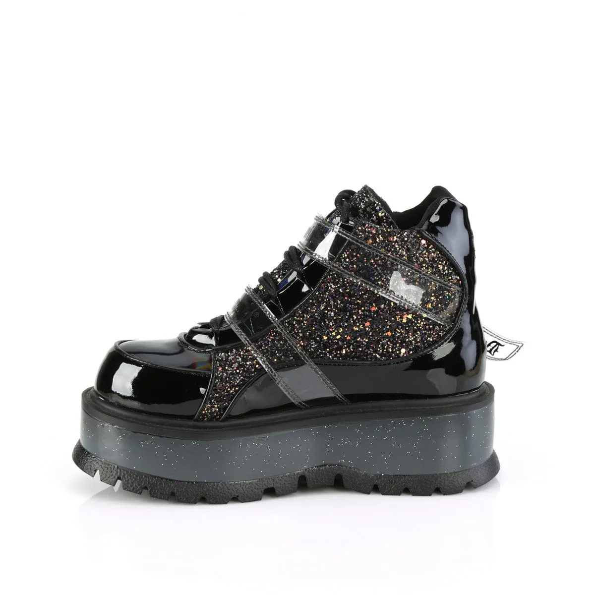 SLACKER-50 Black Patent-Black Multi Glitter