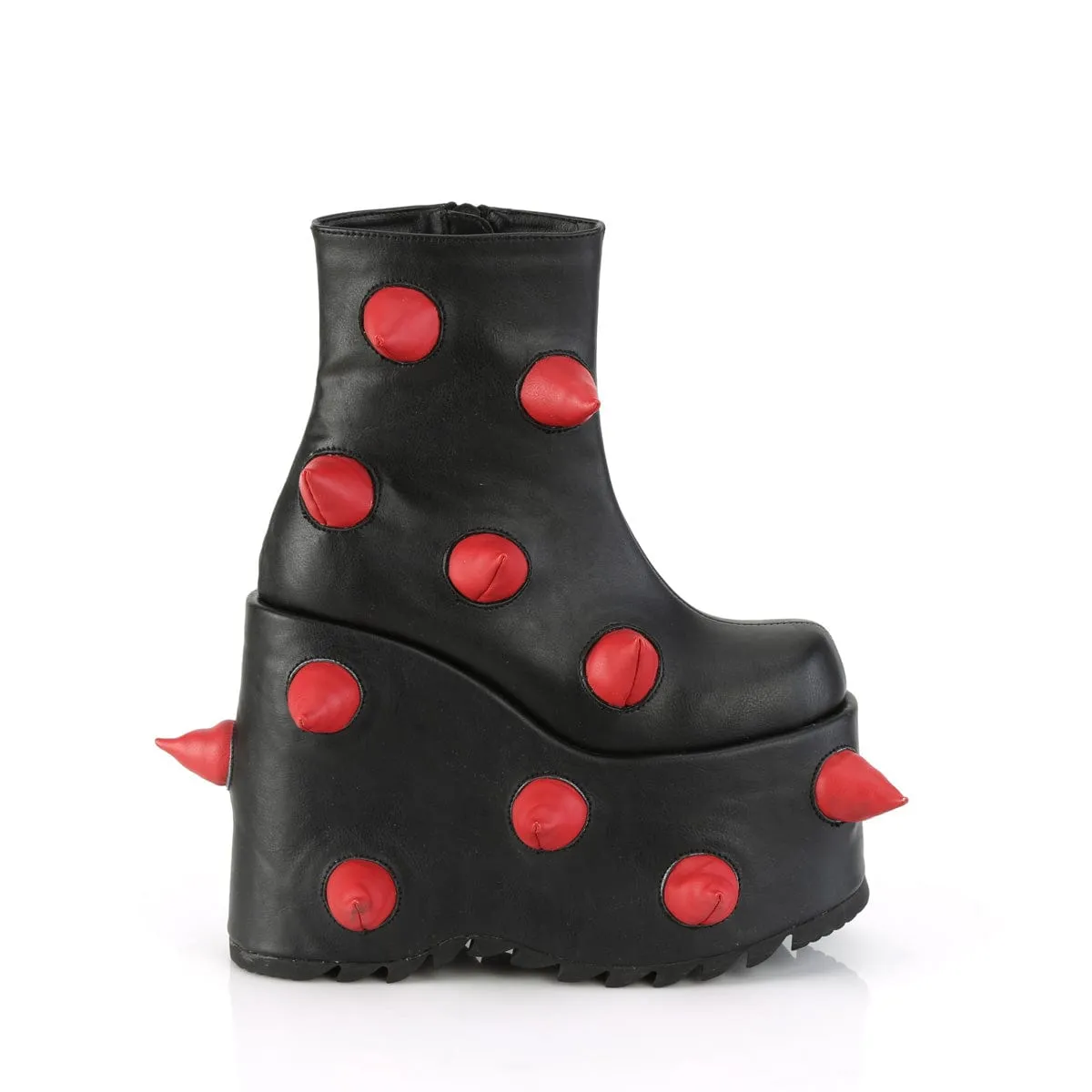 SLAY-77 Black-Red Vegan Leather
