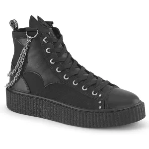 SNEEKER-230 Black Canvas-Vegan Leather