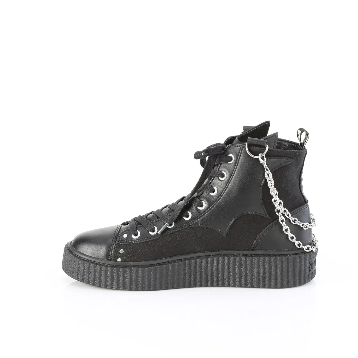 SNEEKER-230 Black Canvas-Vegan Leather