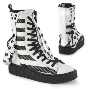 SNEEKER-325 White Vegan Leather-Fishnet
