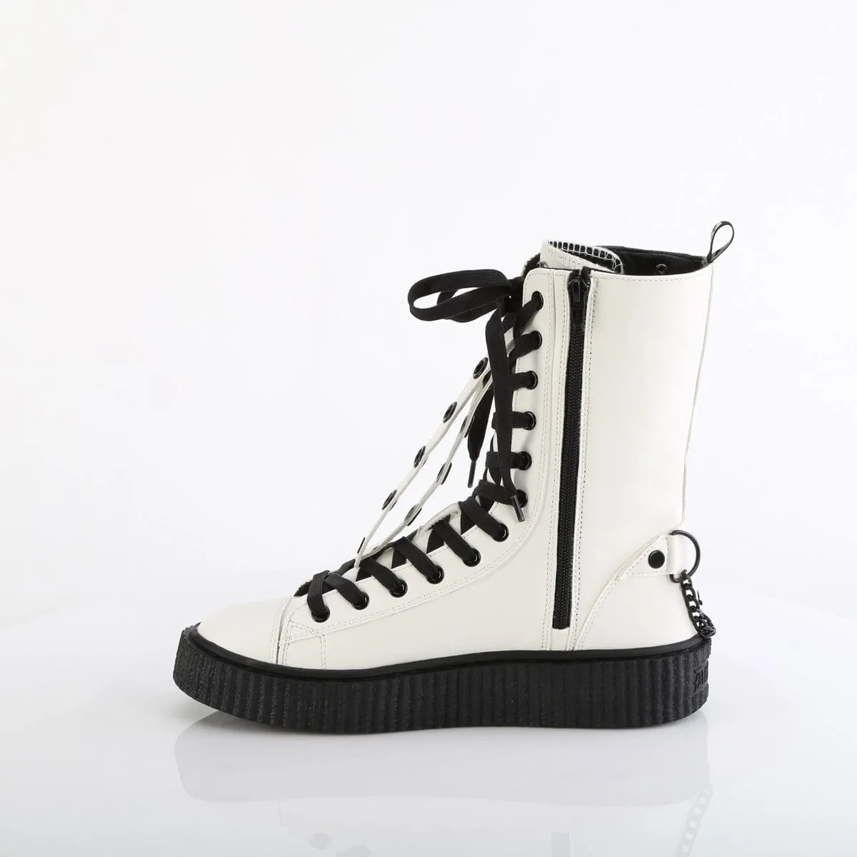 SNEEKER-325 White Vegan Leather-Fishnet