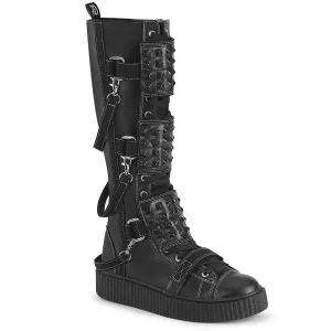 SNEEKER-410 Black Vegan Leather-Canvas