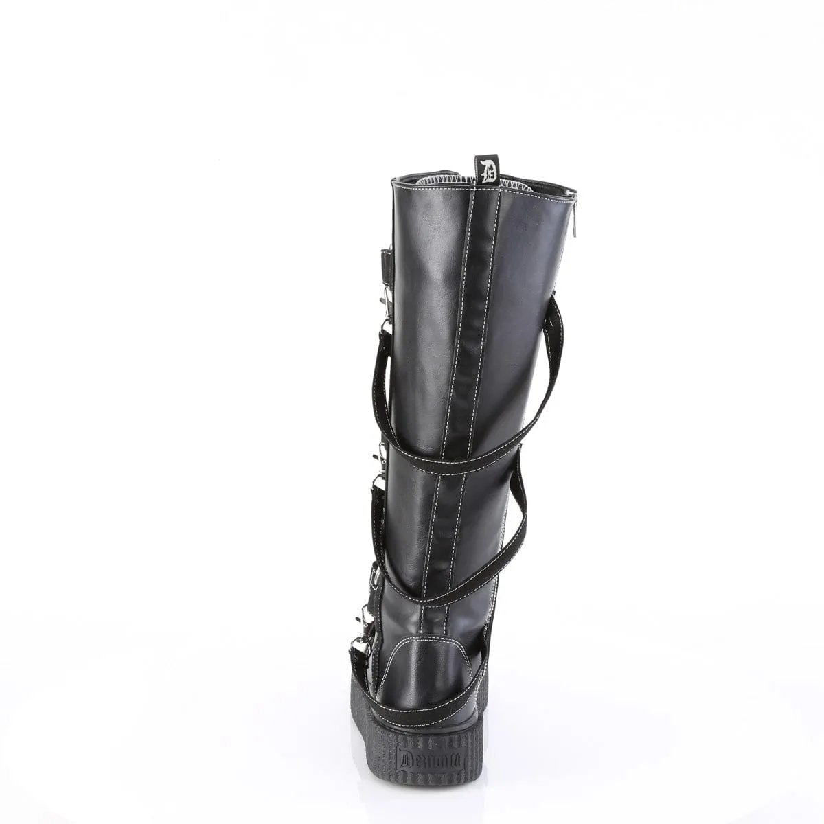 SNEEKER-410 Black Vegan Leather-Canvas