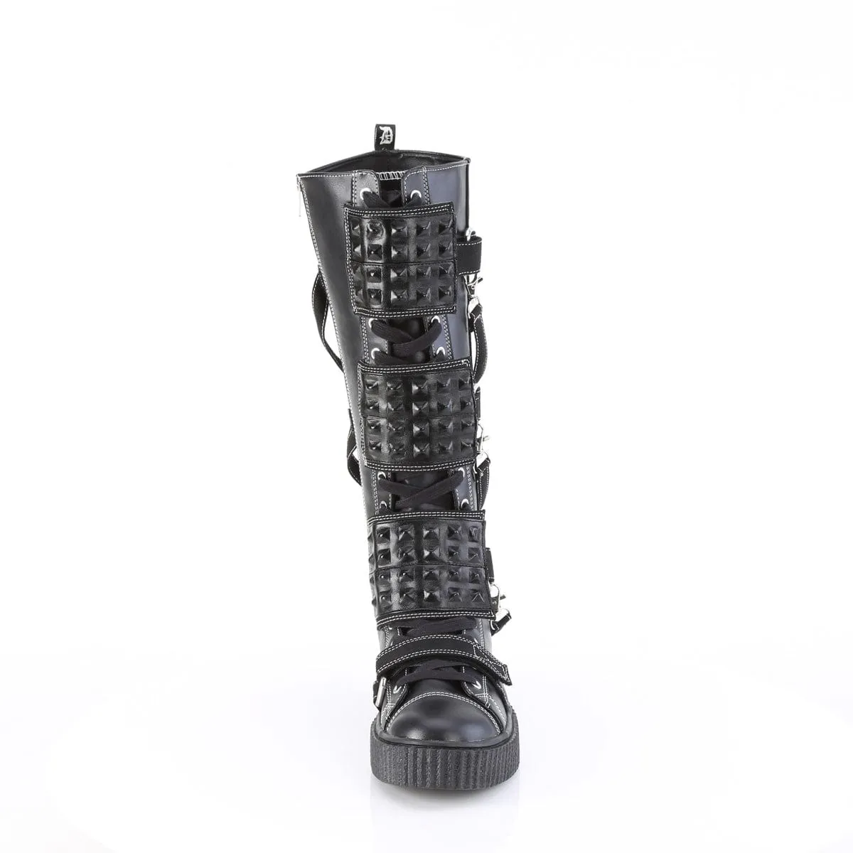 SNEEKER-410 Black Vegan Leather-Canvas