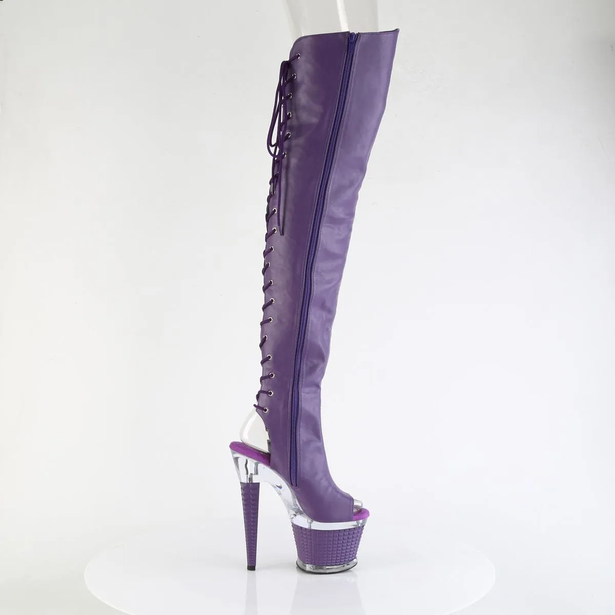 SPECTATOR-3030 Purple Faux Leather/Clear-Purple Matt