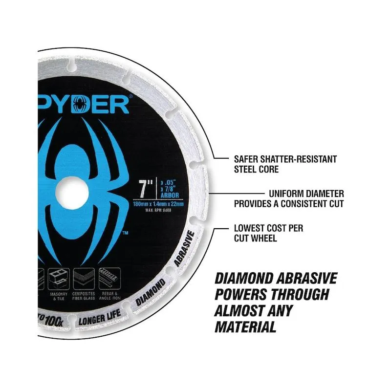 Spyder 14004 Diamond Cut-Off Wheel, 4"    bushing 1/4"