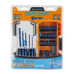 Spyder 19032 Hex, Phillips/Square/TORX/Slotted Drill and Impact Set 30 Piece