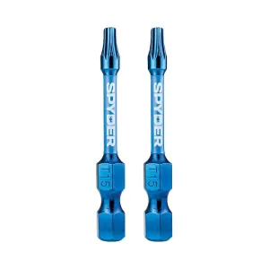 Spyder 19052 Mach-Blue T15 1/4-in x 2-in TORX Impact Driver Bit 2 Piece